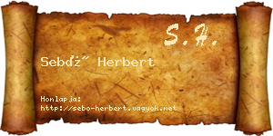 Sebő Herbert névjegykártya